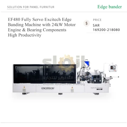 EF480 Fully Servo Excitech Edge Banding Machine with 24kW Motor Engine & Bearing Components High Productivity