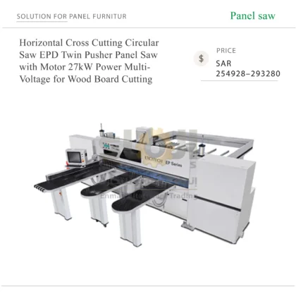 Horizontal Cross Cutting Circular Saw EPD Twin Pusher Panel Saw with Motor 27kW Power Multi-Voltage for Wood Board Cutting