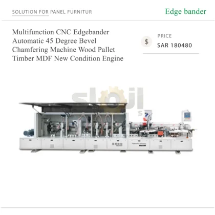 Excitech Multifunction CNC Edgebander Automatic 45 Degree Bevel Chamfering Machine Wood Pallet Timber MDF New Condition Engine
