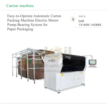 Easy-to-Operate Automatic Carton Packing Machine Electric Motor-Pump-Bearing System for Paper Packaging