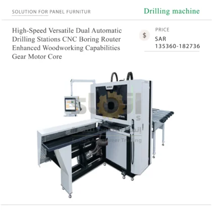 High-Speed Versatile Dual Automatic Drilling Stations CNC Boring Router Enhanced Woodworking Capabilities Gear Motor Core