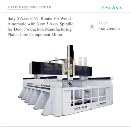 Italy 5 Axes CNC Router for Wood Automatic with New 5 Axes Spindle for Door Production Manufacturing Plants Core Component Motor